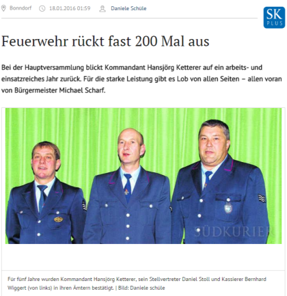 Bonndorf Feuerwehr rückt fast 200 Mal aus SÜDKURIER Online